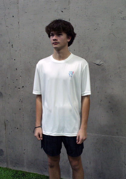 Longball Jog Performance Dry Fit Tee - White